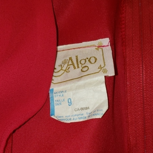 Vintage 80's Algo Big Shoulder Pad Cocktail Dress Raspberry Pink Ruched Hip Line - Picture 7 of 8